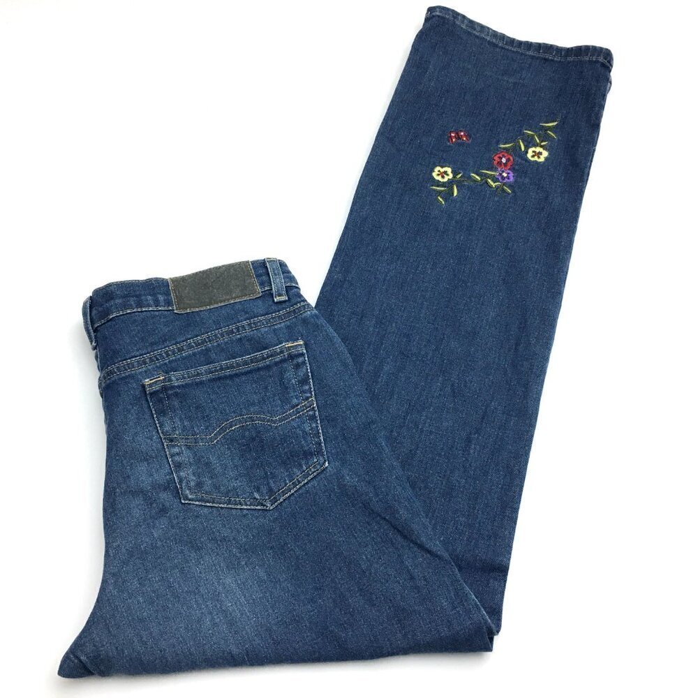 Vintage Todd Oldham TO2 Women's Jeans Wide Leg Embroidered Hippie size 28x33 - Picture 10 of 10